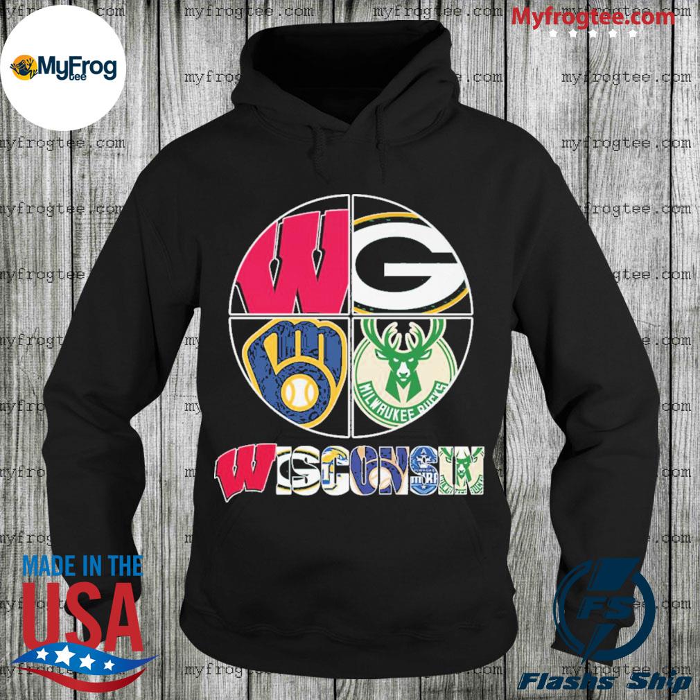 Official Wisconsin Badgers Green Bay Packers Milwaukee Brewers And  Milwaukee Bucks Unisex T t-shirt, hoodie, longsleeve, sweater