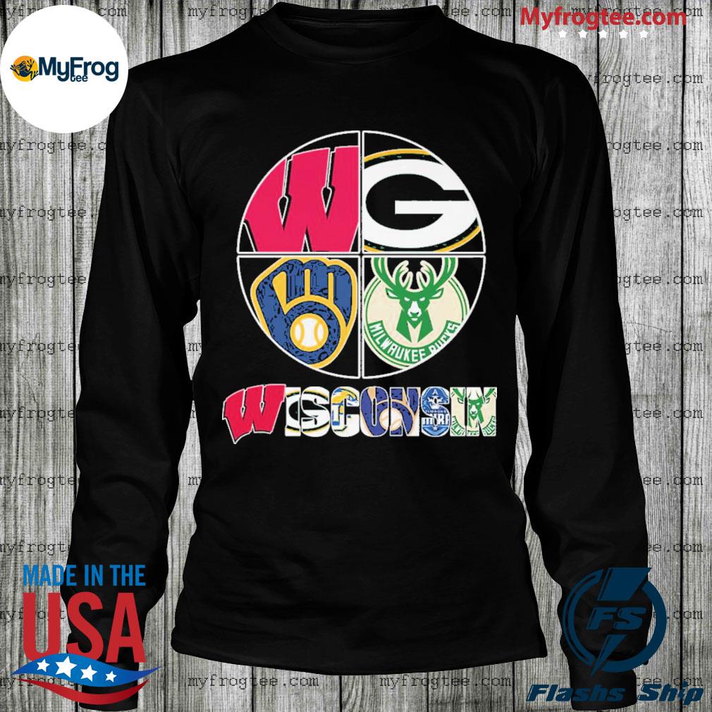 Official wisconsin Green Bay Packers Brewers Milwaukee Bucks T Shirt,  hoodie, sweater, long sleeve and tank top