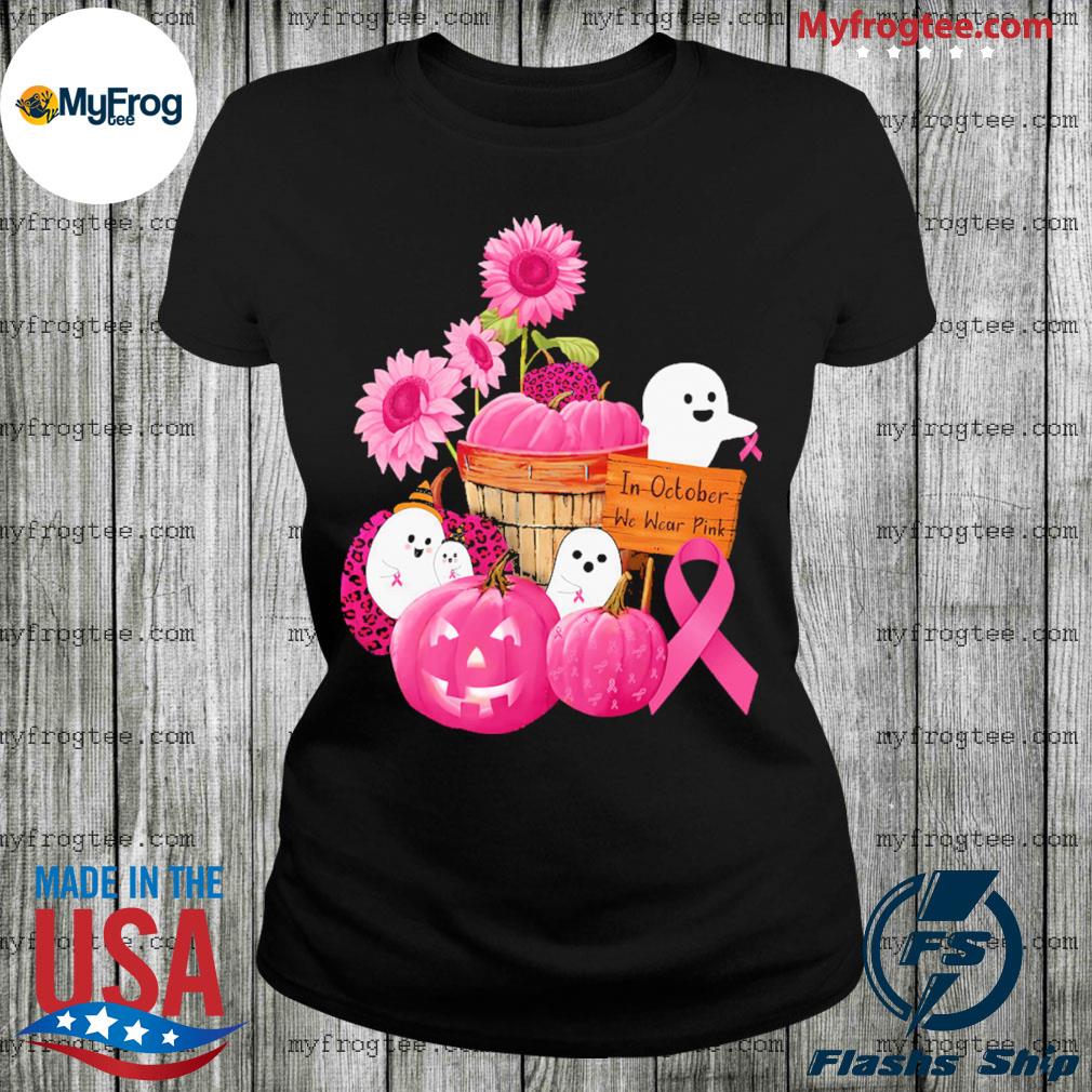 In October We Wear Pink Breast Cancer Awareness Halloween Boo