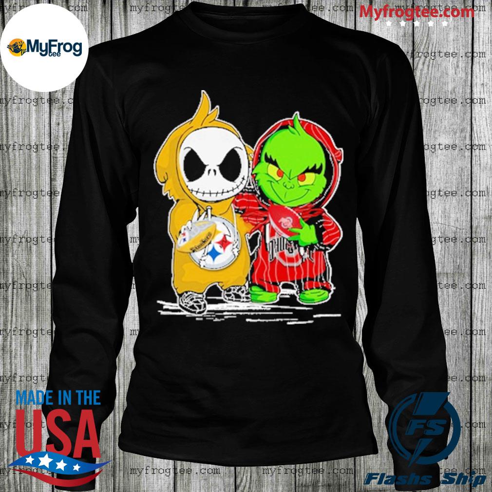 Jack Skellington and Grinch Peace Steelers and Ohio State Buckeyes