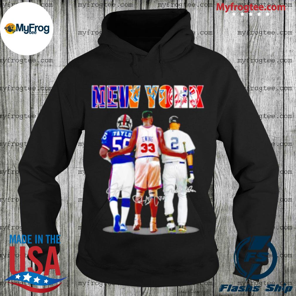 New York Lawrence Taylor Patrick Ewing and Derek Jeter signatures shirt