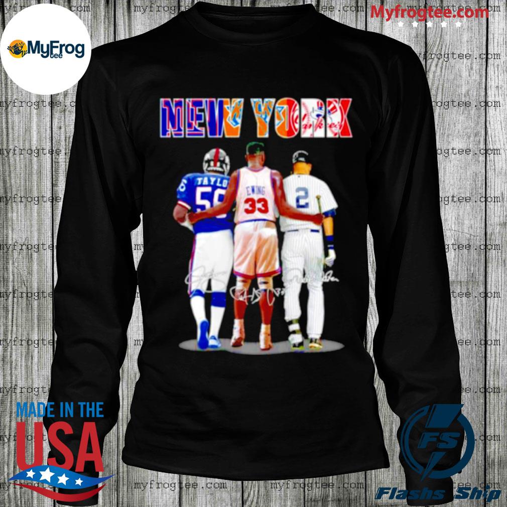 Lawrence Taylor Patrick Ewing And Derek Jeter New York Sports Team