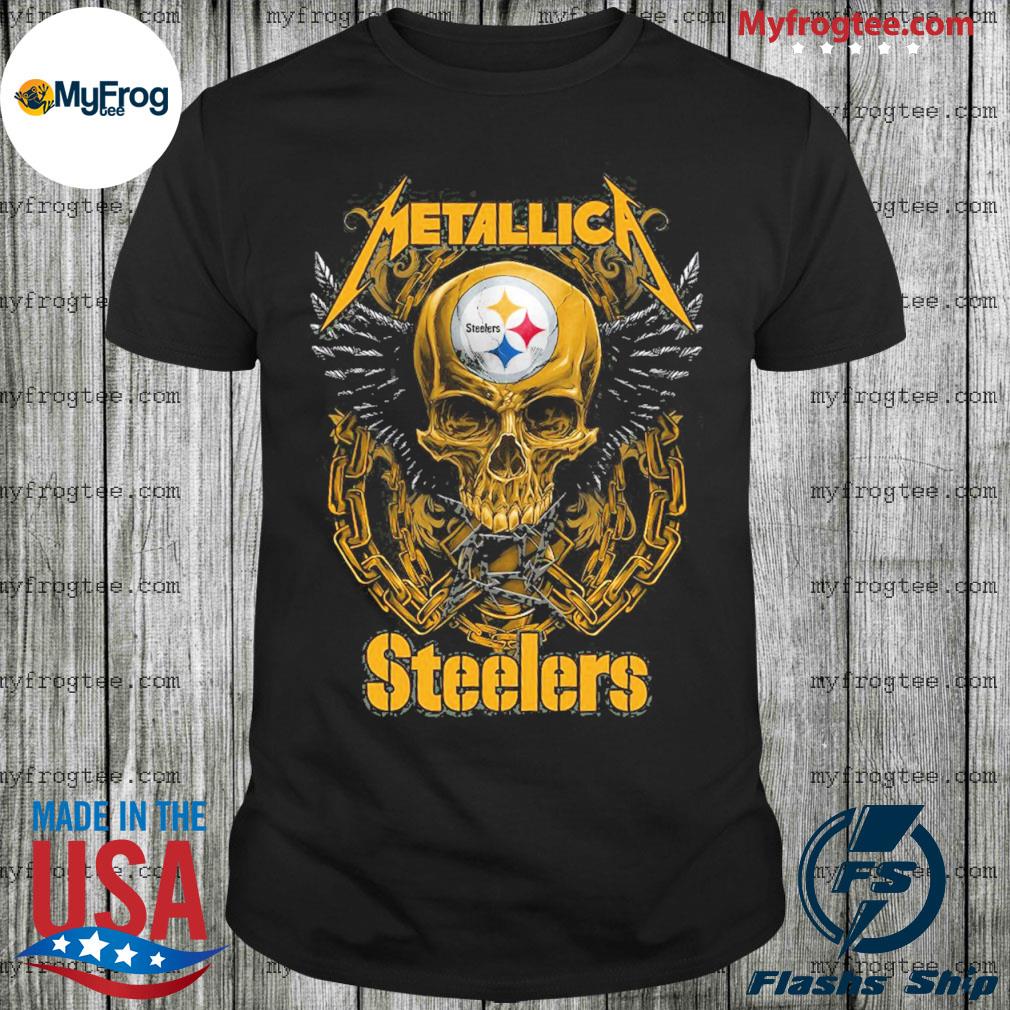 Skull Metallica Steelers Football 2021 shirt, hoodie, sweater and long  sleeve