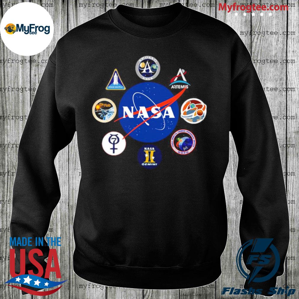 Space nasa logo projects geminI crew patch mission badges shirt, hoodie,  sweater and long sleeve