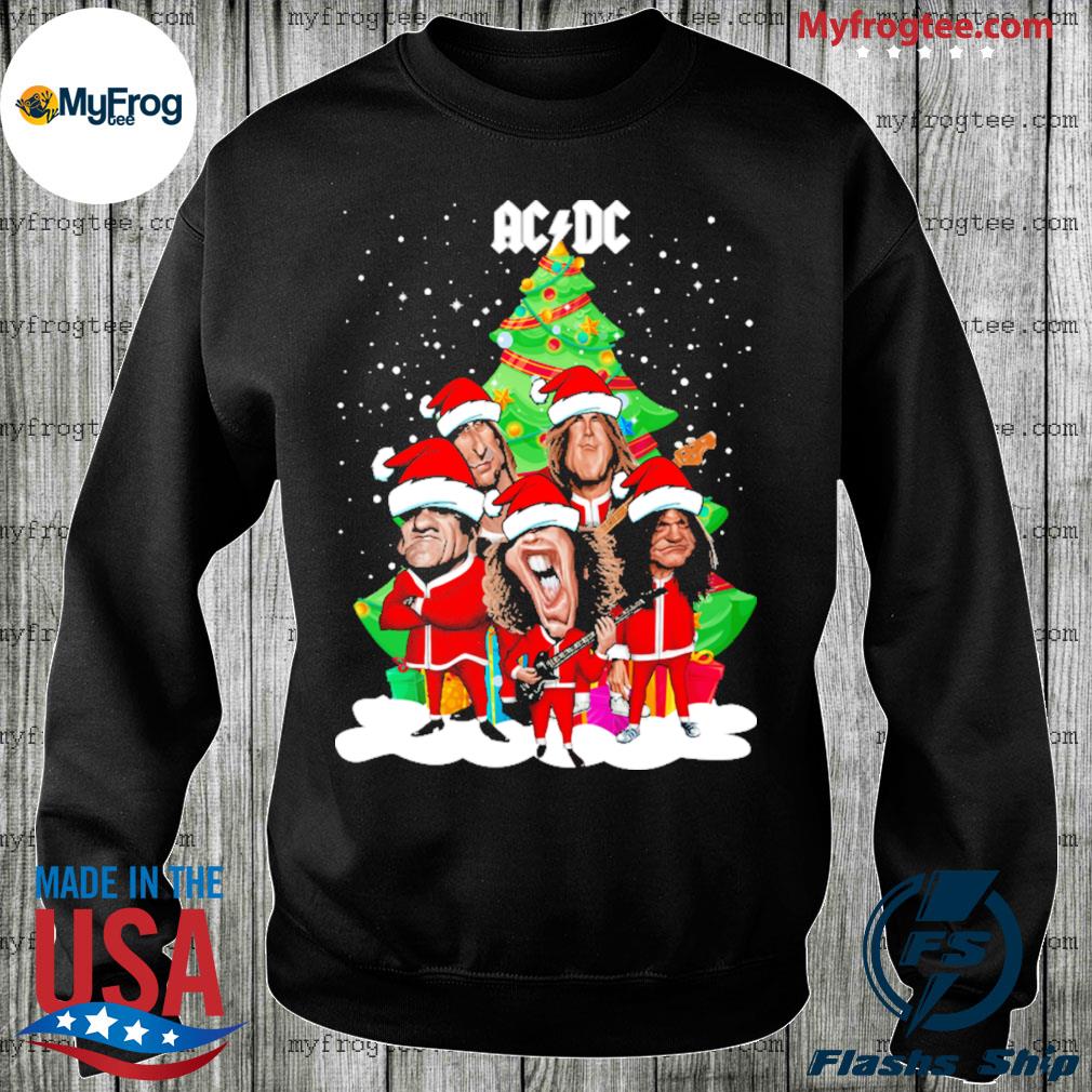 AC DC Rock Band chibi Merry long 2022 and hoodie, Christmas sweater sleeve shirt