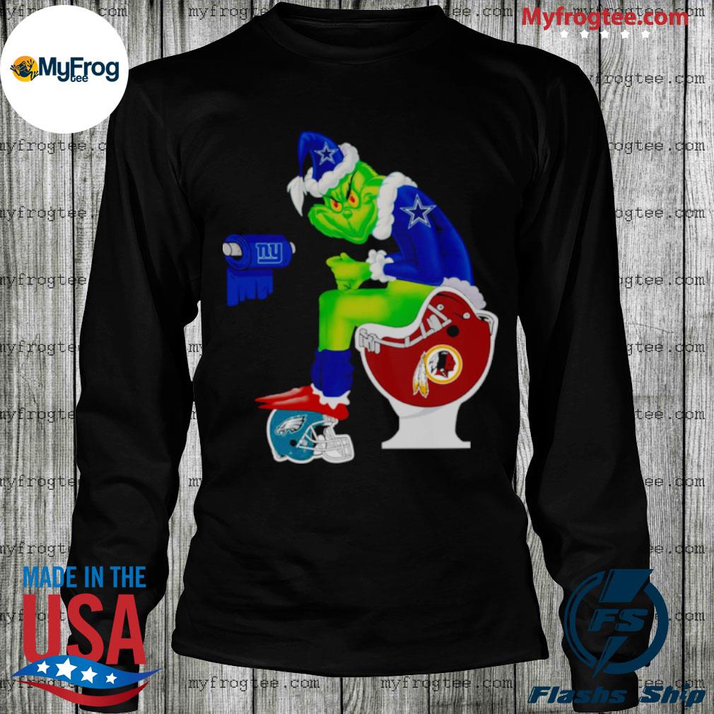 Official The Grinch Dallas Cowboys Shitting On Toilet Washington Redskins  And Other Teams New York Giants Christmas 2021 shirt, hoodie, sweater, long  sleeve and tank top