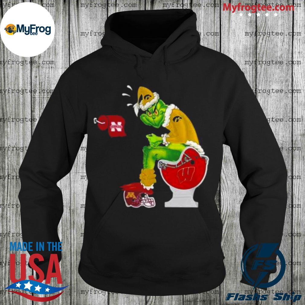 Grinch NFL fan team Football Iowa hawkeyes christmas shirt, hoodie