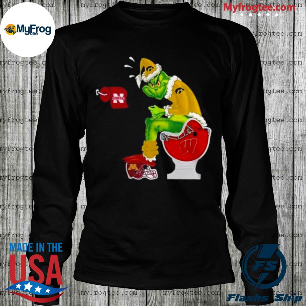 Grinch NFL fan team Football Iowa hawkeyes christmas shirt, hoodie