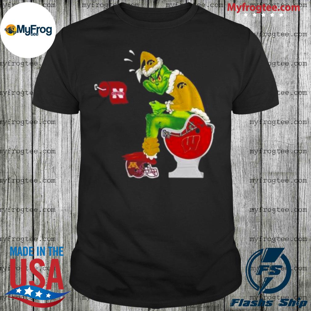 Grinch NFL fan team Football Iowa hawkeyes christmas shirt, hoodie, sweater  and long sleeve