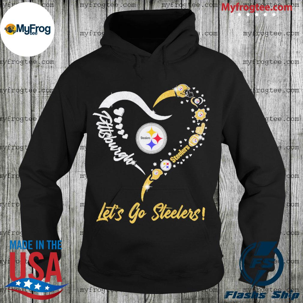 Pittsburgh Steelers Logo Heart Let's Go Steelers Shirt