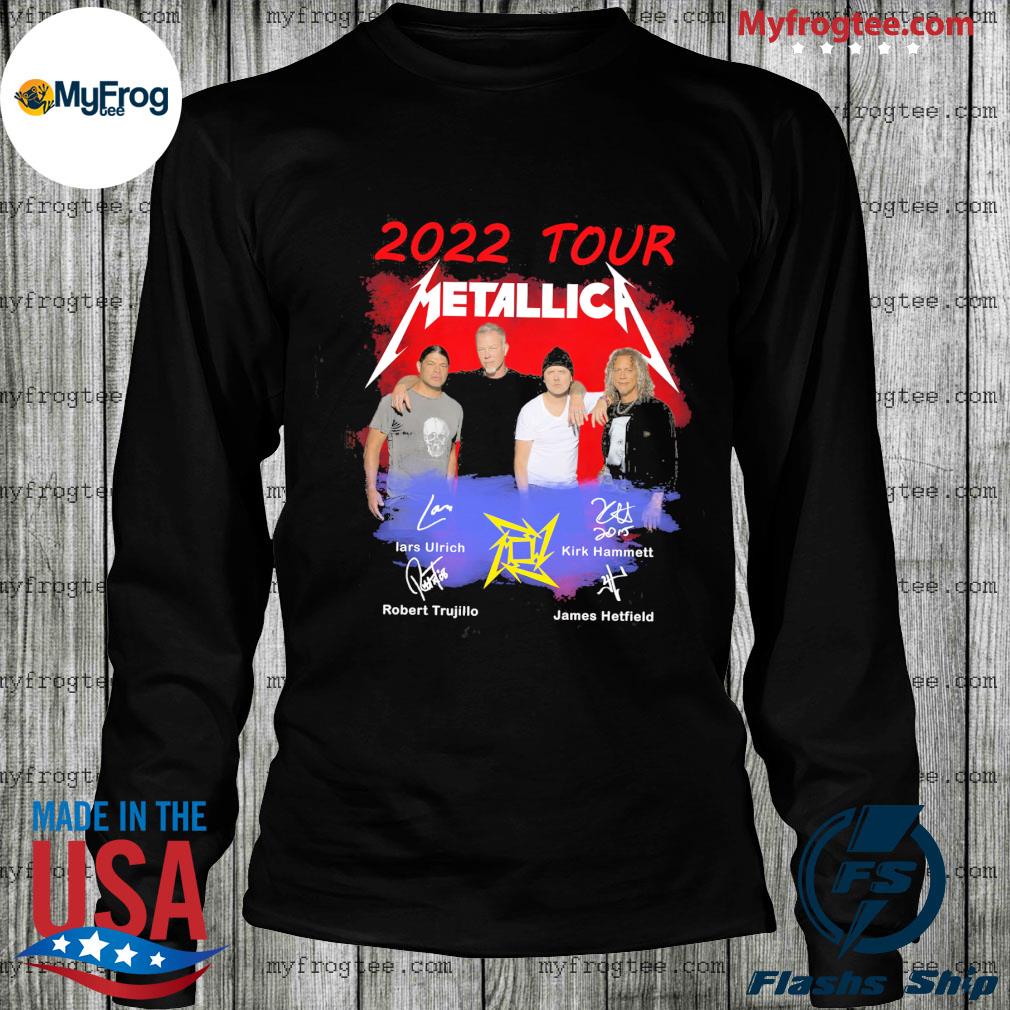 geïrriteerd raken dagboek Peave 2022 tour Metallica signatures shirt, hoodie, sweater and long sleeve