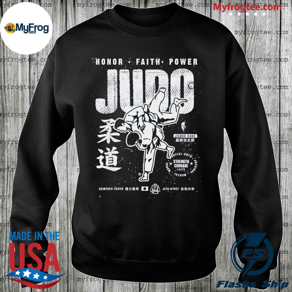 Judo T-Shirt Strength & Courage Mens Martial Arts MMA Training Top 