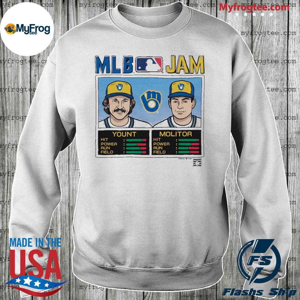 Homage merch store mlb jam brewers molitor and yount todd rosiak shirt,  hoodie, sweater and long sleeve