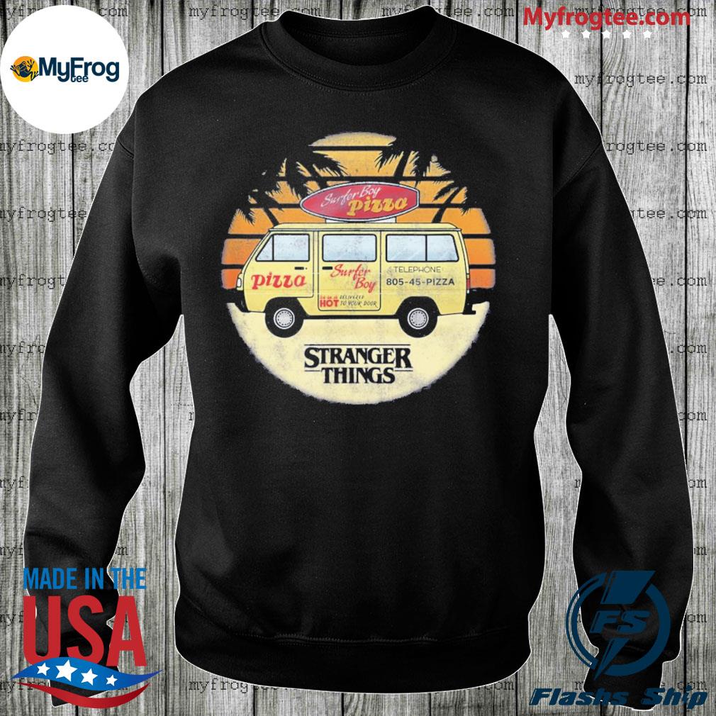 Stranger things 4 surfer boy pizza van shirt, hoodie, sweater and