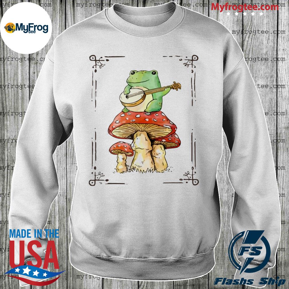 Cottagecore Aesthetic Cute Tee T-Shirt Frog on Mushroom