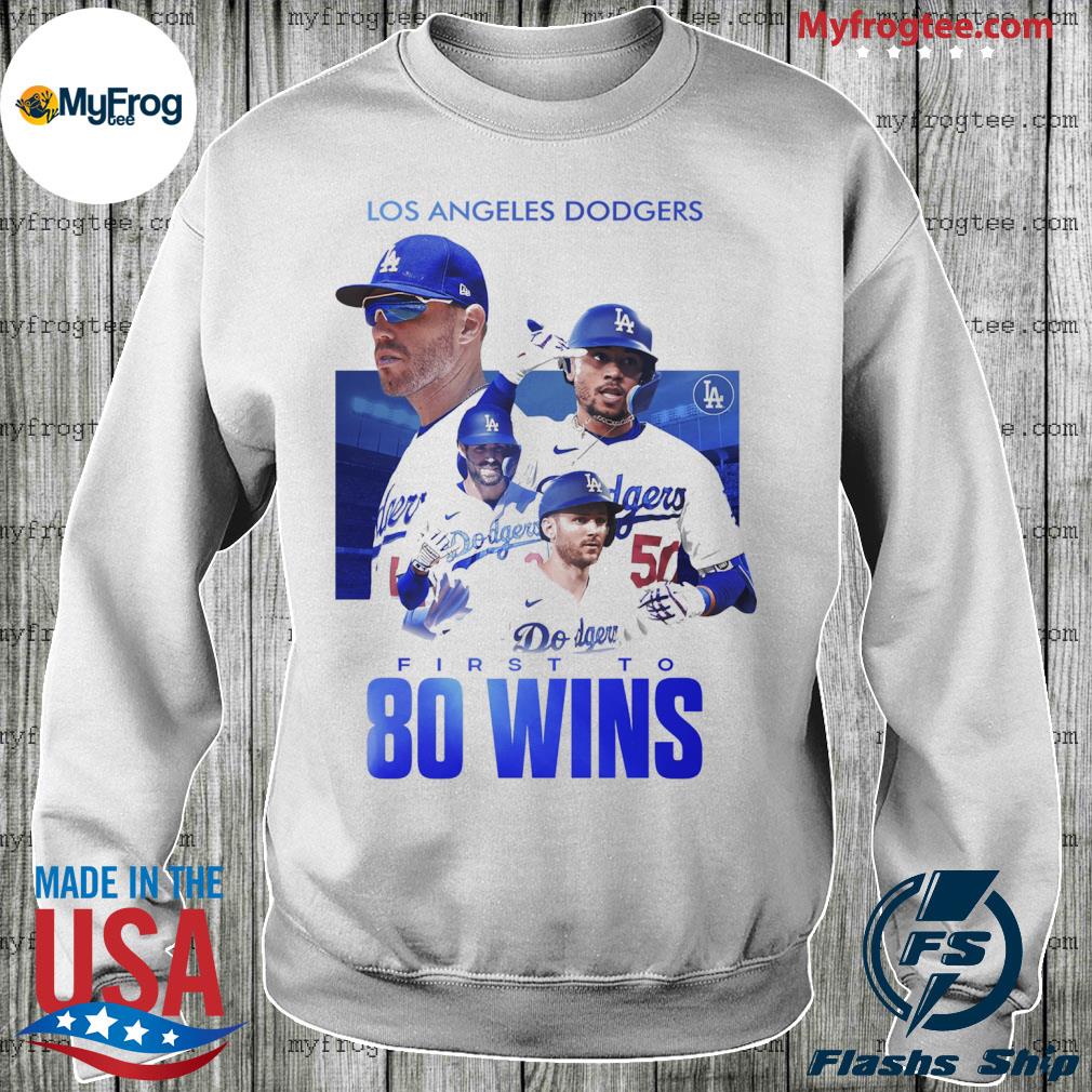 Los Angeles Dodgers Mookie Betts first to 80 wins shirt, hoodie, sweater  and long sleeve