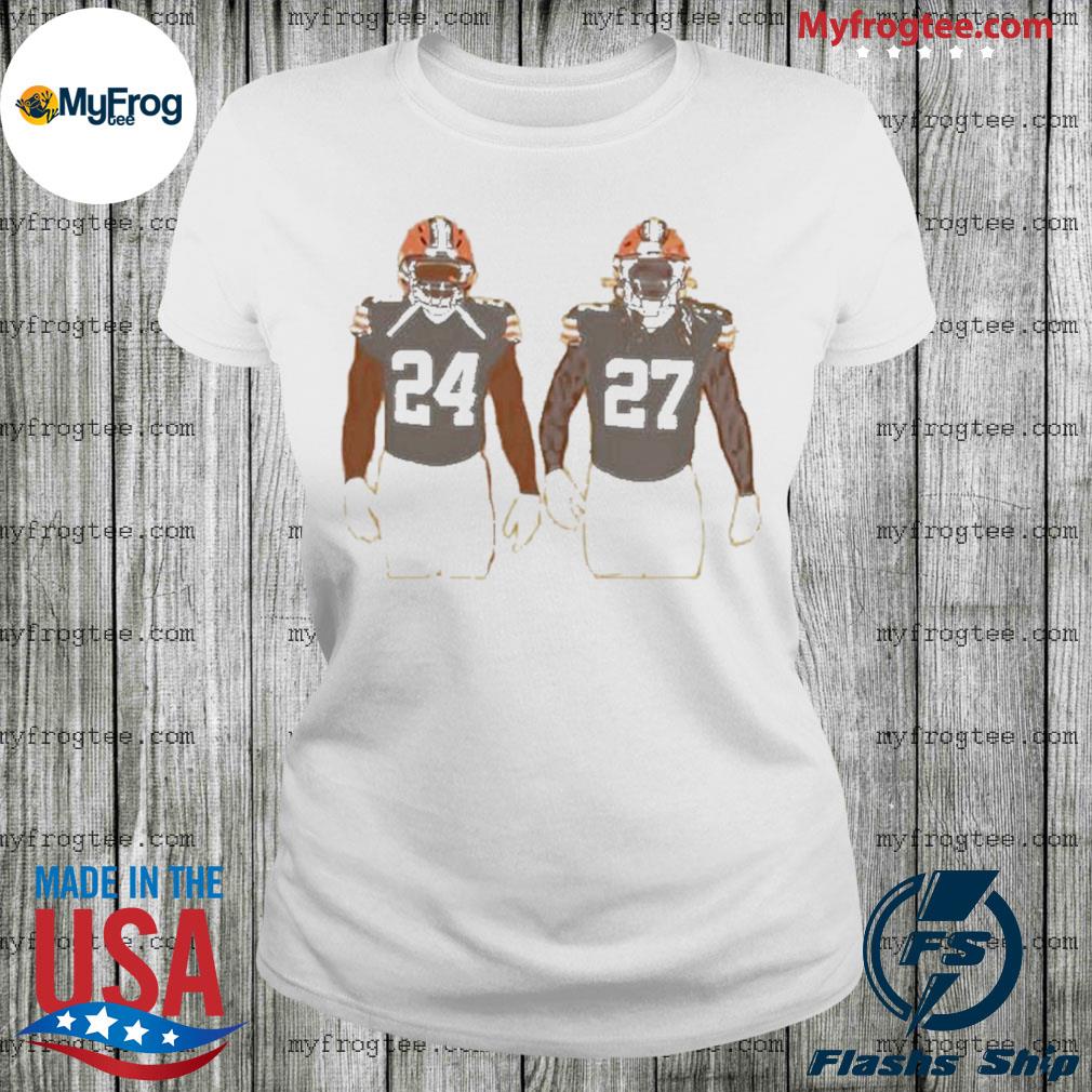 Nick Chubb Cleveland Browns Football Number 24 Hoodie T-shirt Long Sleeve,  Ladies Tee