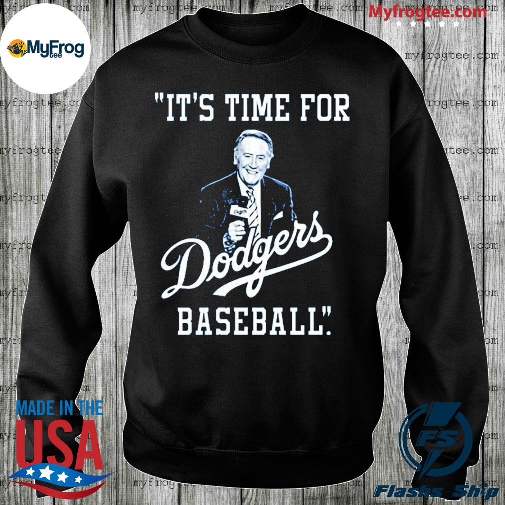 FREE shipping Vintage It's Time For Dodgers Baseball Vin Scully