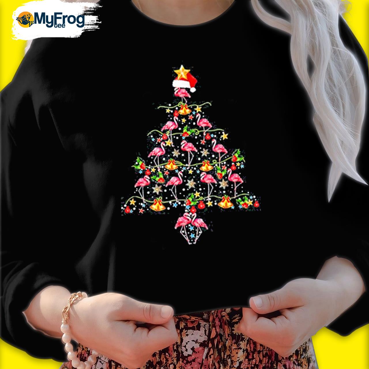 Pink Flamingo Christmas Tree Cute Flamingos Holiday Decor Shirt, hoodie,  sweater and long sleeve