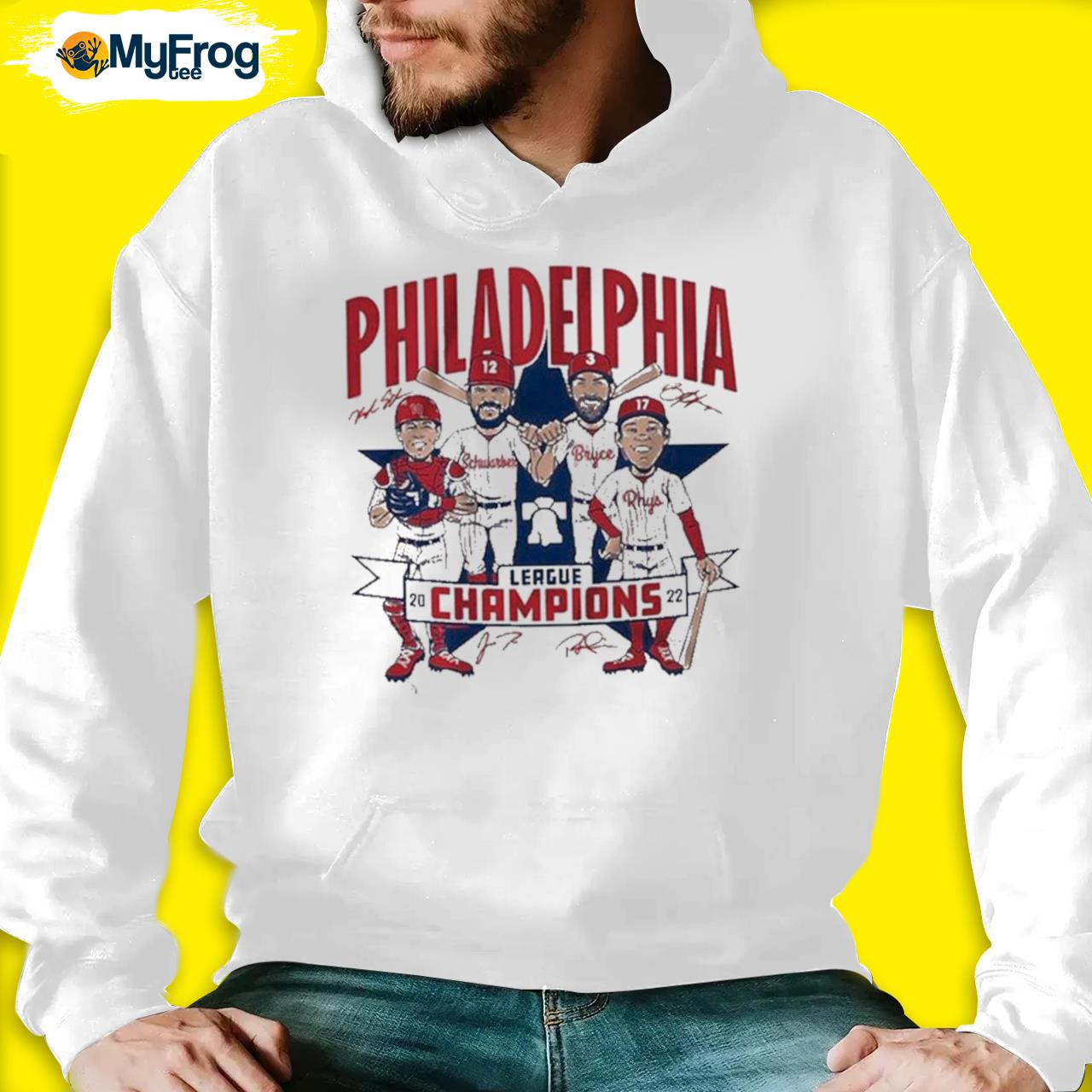 Philadelphia Phillies '22 League Champions Caricature signatures shirt,  hoodie, sweater, long sleeve and tank top