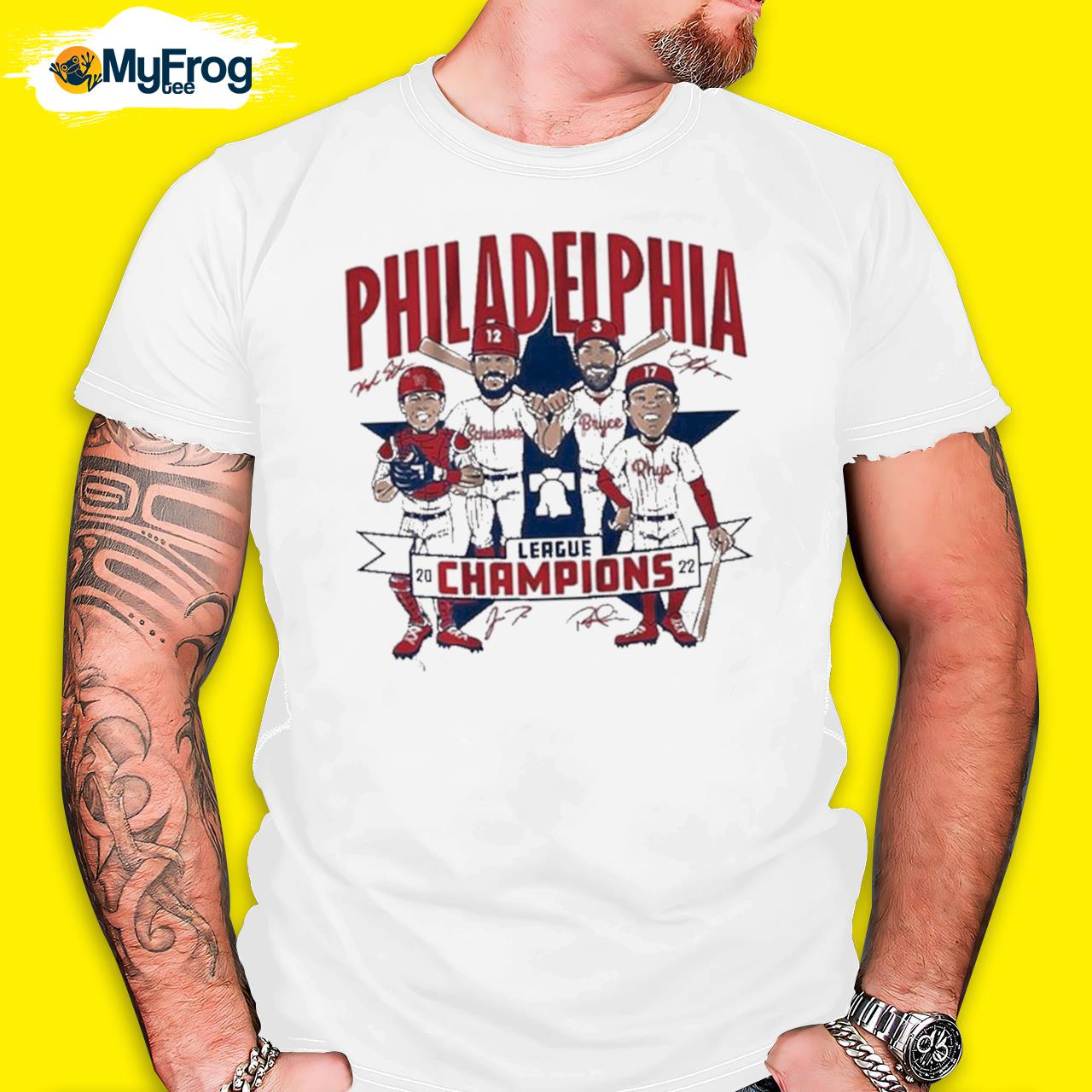 Philadelphia Phillies '22 League Champions Caricature signatures shirt,  hoodie, sweater, long sleeve and tank top