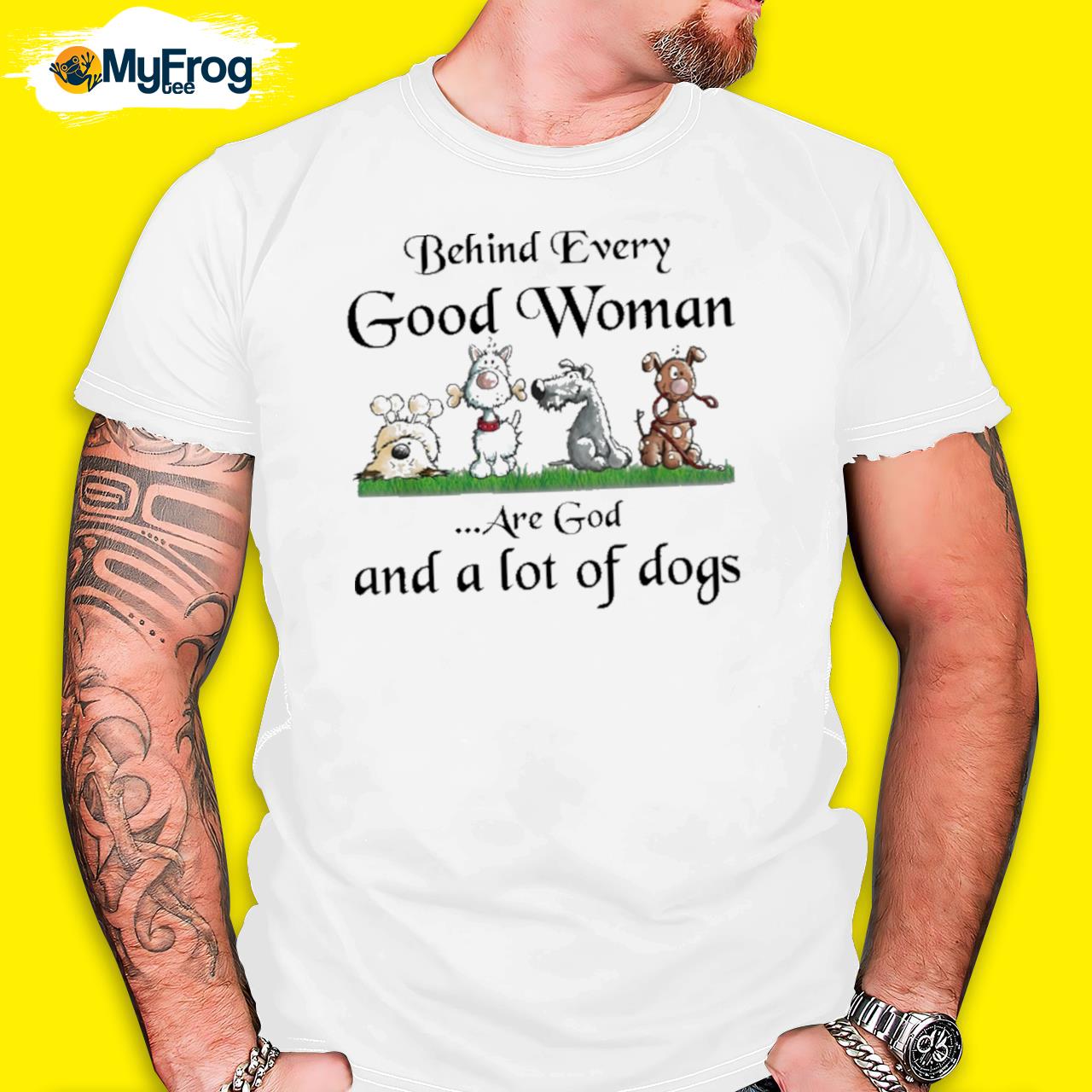 Dogs Vector Behind every good woman are god and a lot of dogs shirt