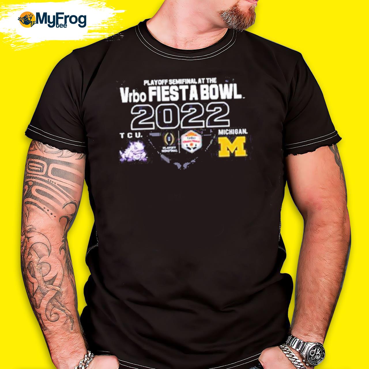 Michigan Vs Tcu 2022 College Football Playoff Semifinal At The Fiesta Bowl Match Up Shirt