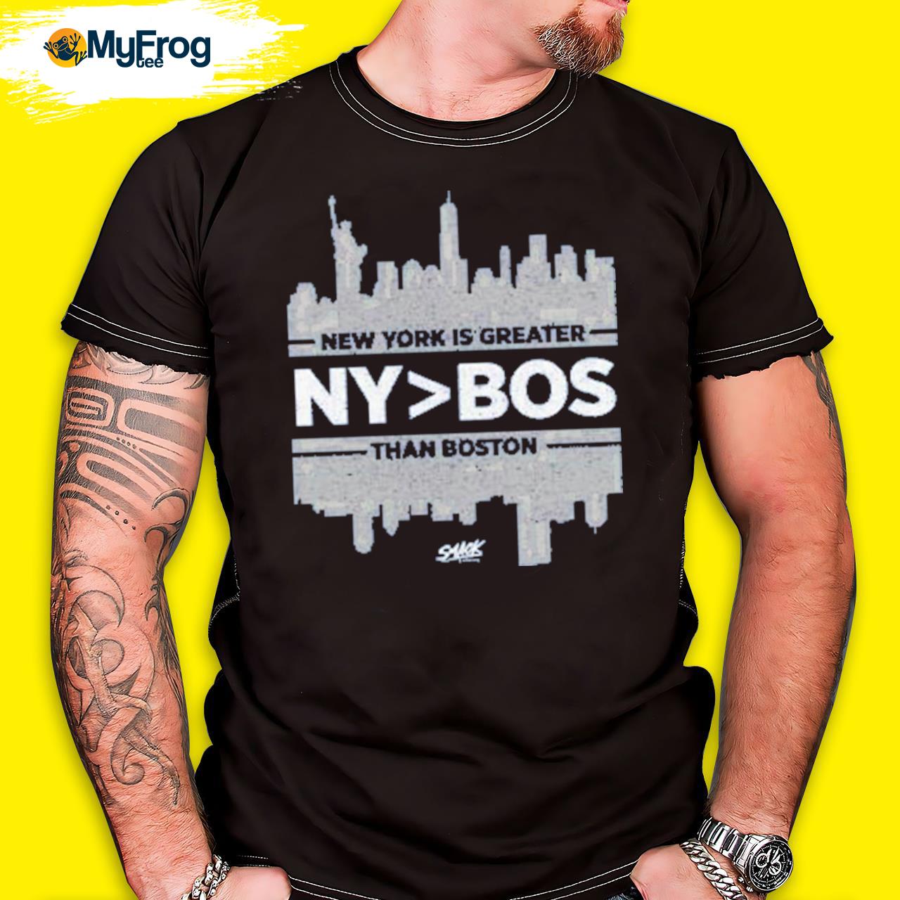 New york is greater ny bos than Boston new york baseball shirt