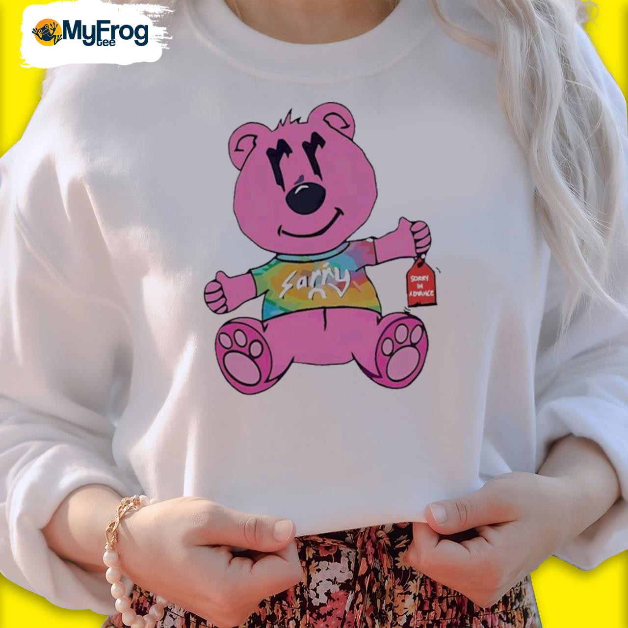 Joe Burrow Sorry In Advance Shirts Sorry Pink Bear - Teebreat