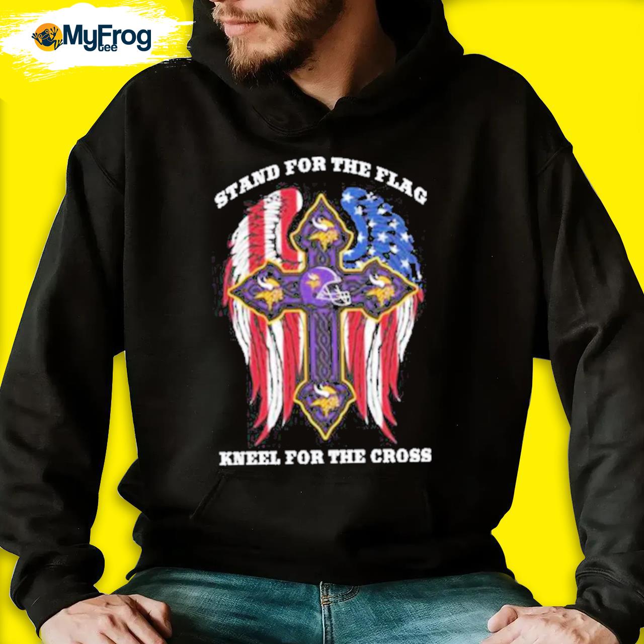 Minnesota Vikings Stand For The American Flag Kneel For The Cross Jesus  Shirt, hoodie, sweater and long sleeve