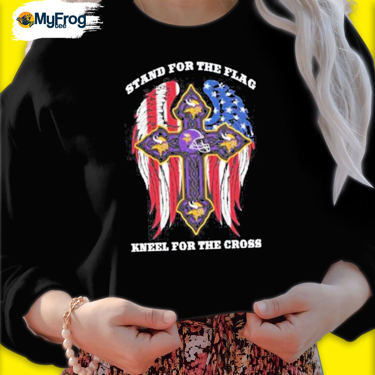 Minnesota Vikings Stand For The American Flag Kneel For The Cross Jesus  Shirt, hoodie, sweater and long sleeve