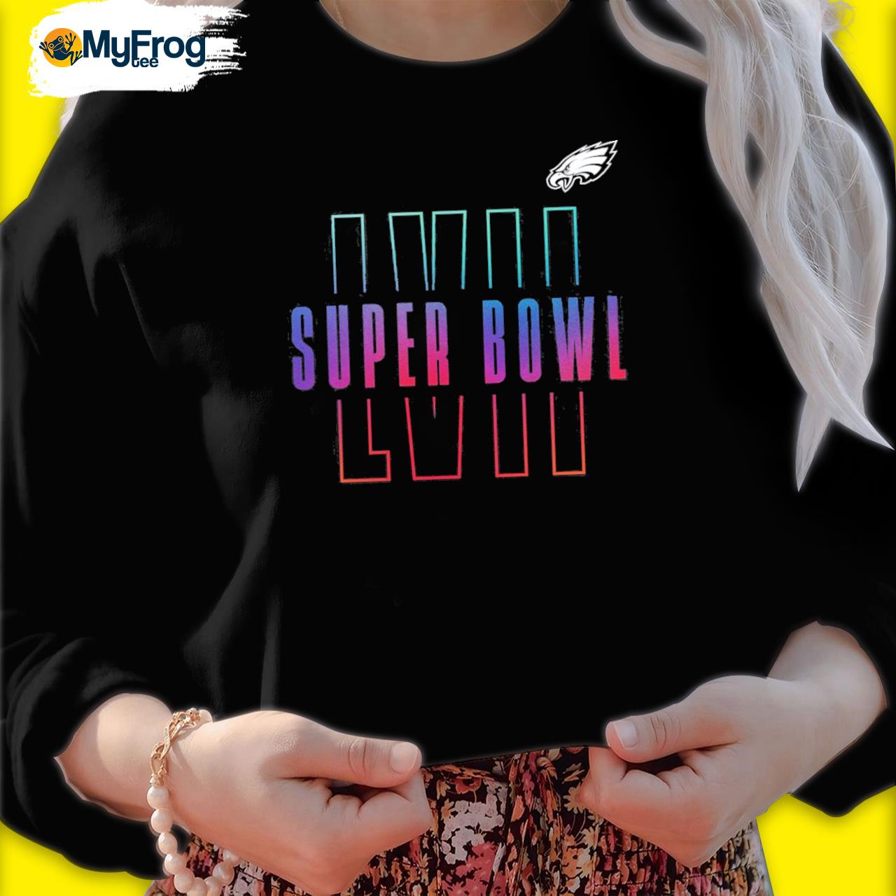 Men's Fanatics Branded Black Philadelphia Eagles Super Bowl LVII Open Sky T- Shirt