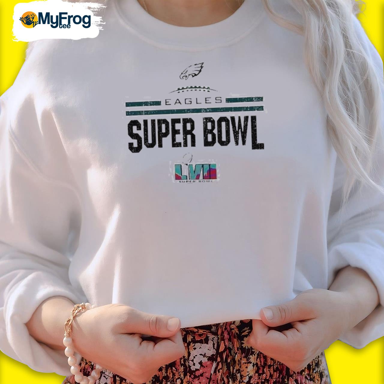 Philadelphia Eagles Majestic Threads Super Bowl LVII Goal Line Stand Raglan  T-Shirt - Cream/Midnight Green