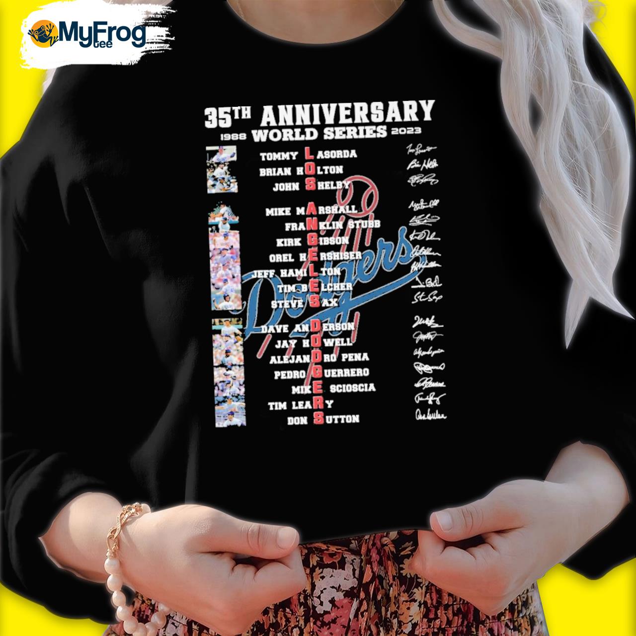 35th anniversary 1988 world series Dodgers signatures shirt, hoodie,  sweater and long sleeve