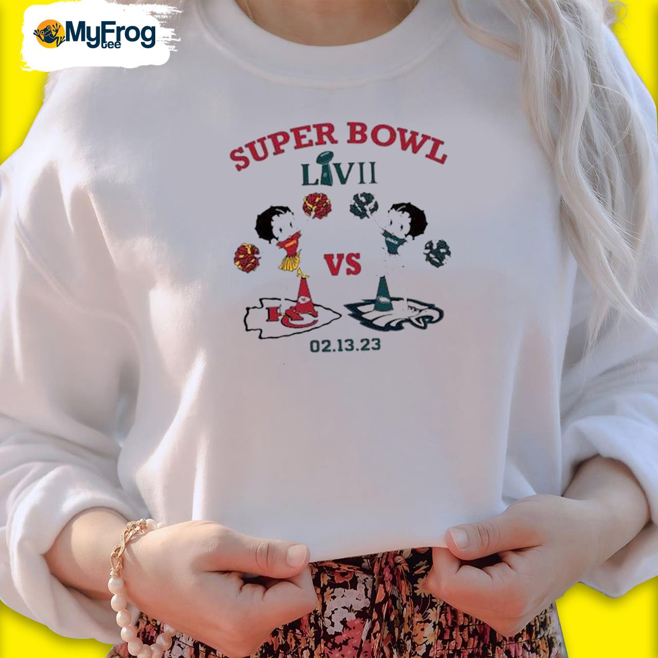 2023 Super Bowl Shirt Philadelphia Eagles VS Kansas City Chiefs T-Shirt  S-5XL