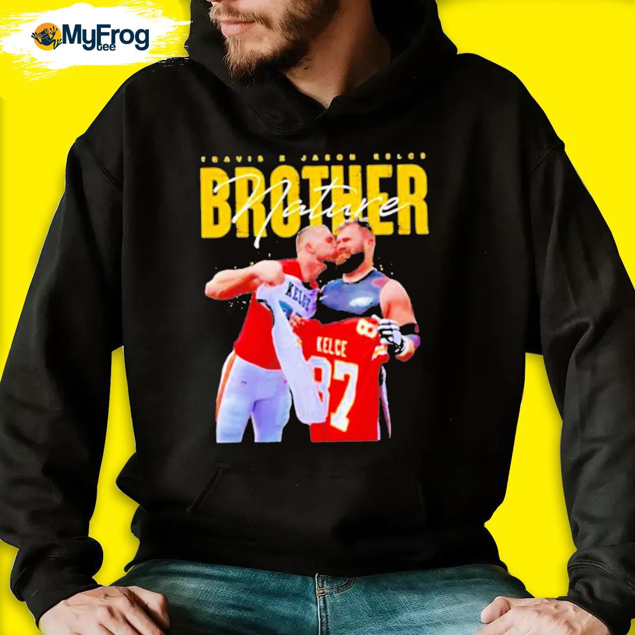 brother nature Travis Kelce kissing Jason Kelce shirt