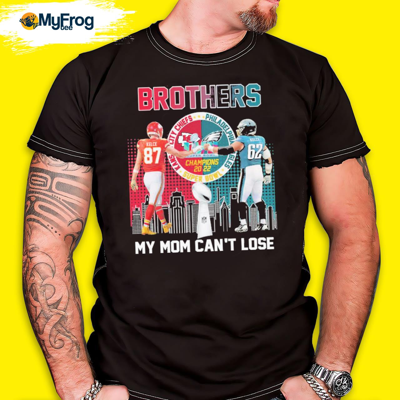 Arizona Skyline Travis Kelce Vs Jason Kelce Brothers My Mom Can't Lose  Signatures Shirt