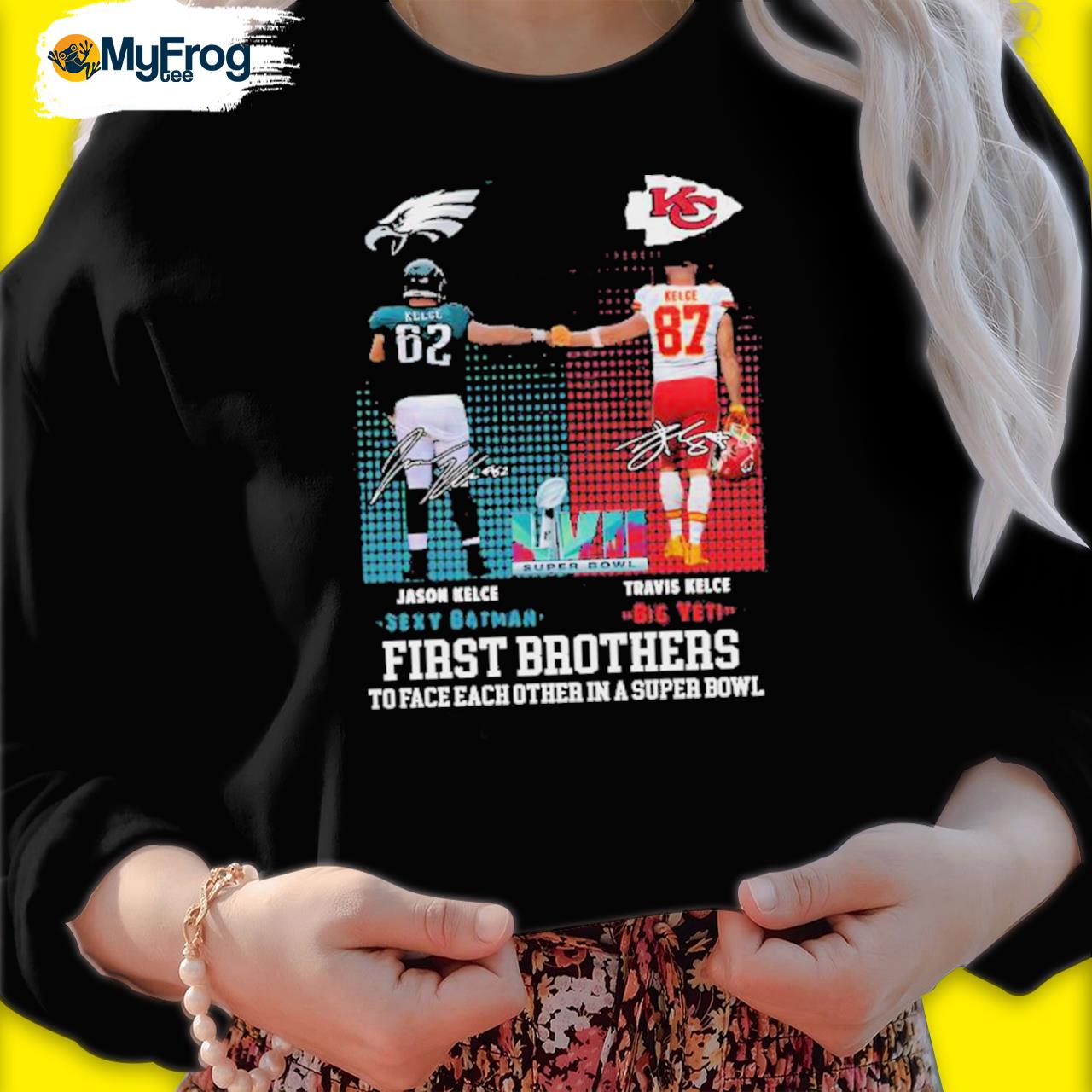 Philadelphia Eagles Vs Kansas City Chiefs Jason Kelce Vs Travis Kelce First  Brothers To Face Each Other In A Super Bowl T-shirt,Sweater, Hoodie, And  Long Sleeved, Ladies, Tank Top