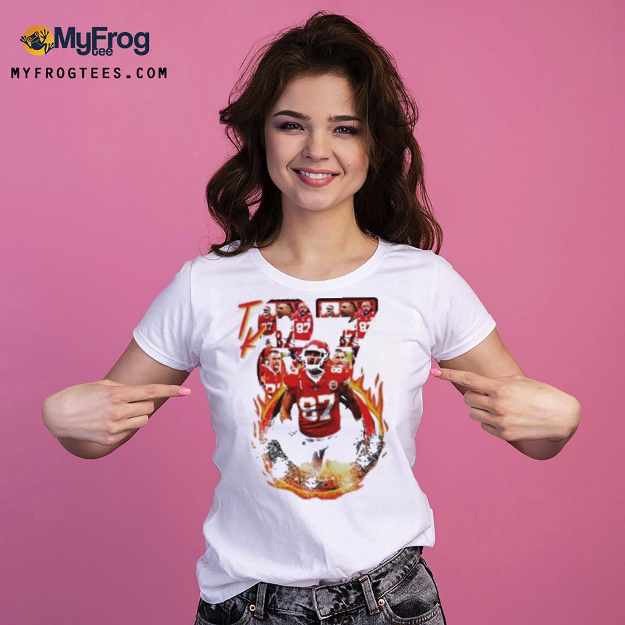 Womens Kansas City Chiefs TRAVIS KELCE Scoop Neck Football SHIRT New –