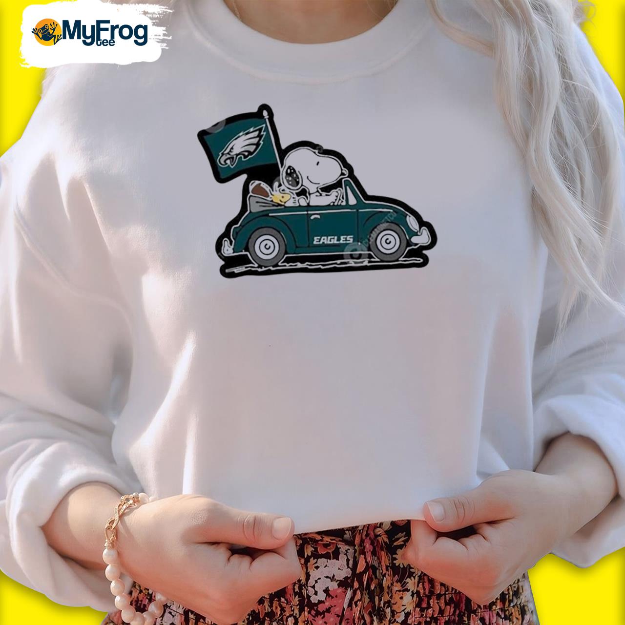 Philadelphia Eagles Snoopy And Woodstock Drive Car 2023 Super Bowl Shirt,  hoodie, sweater and long sleeve