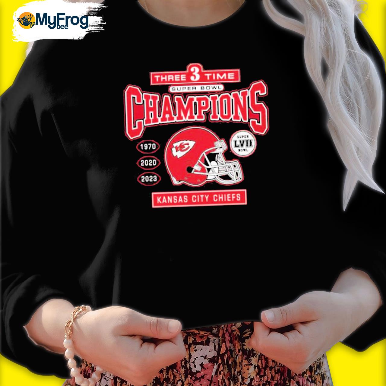 Kansas city Chiefs super bowl lvii champions 3 time super bowl shirt,  hoodie, sweater, long sleeve and tank top