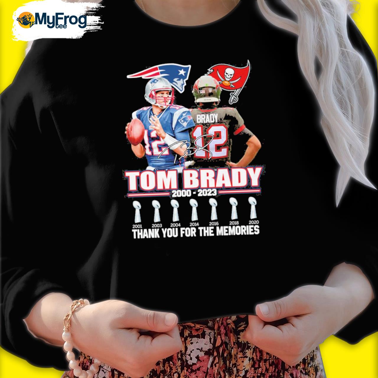 12 Tom Brady New England Patriots 2000 2019 Tampa Bay Buccaneers 2020  Present Thank You For The Memories 2022 T-Shirt - Anynee