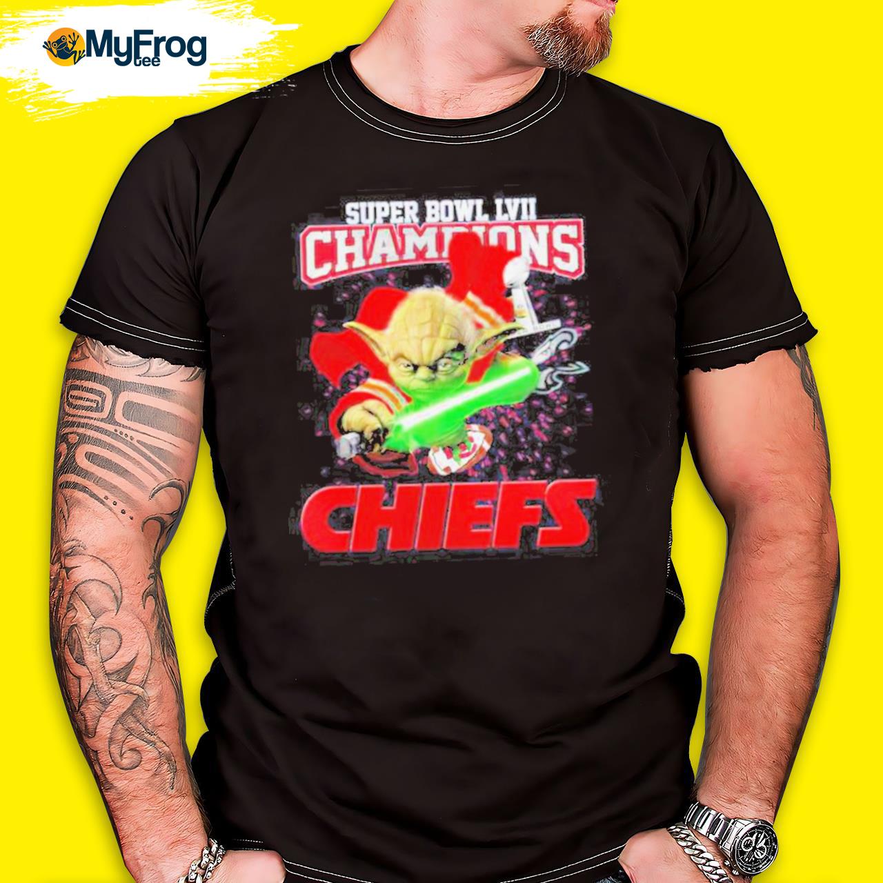 Yoda With Lightsaber Super Bowl Liv Champions San Francisco 49ers And  Kansas City Chiefs T-shirt