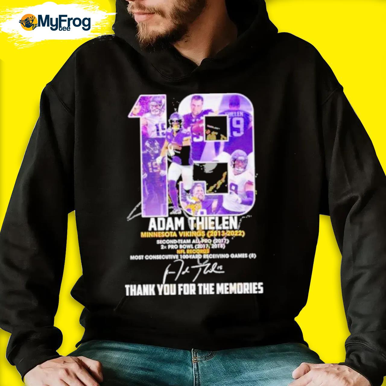 Official 19 Adam Thielen 2013 – 2023 Thank You For The Memories T-Shirt,  hoodie, sweater, long sleeve and tank top