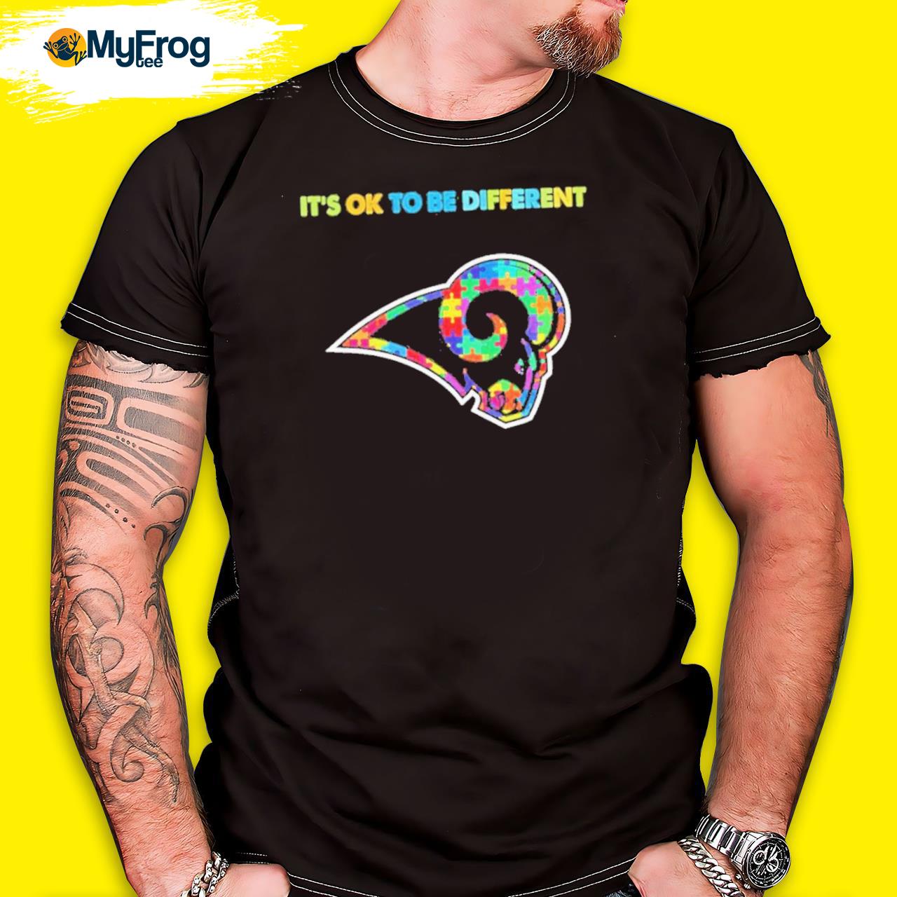 Official los angeles rams it's ok to be different autism shirt
