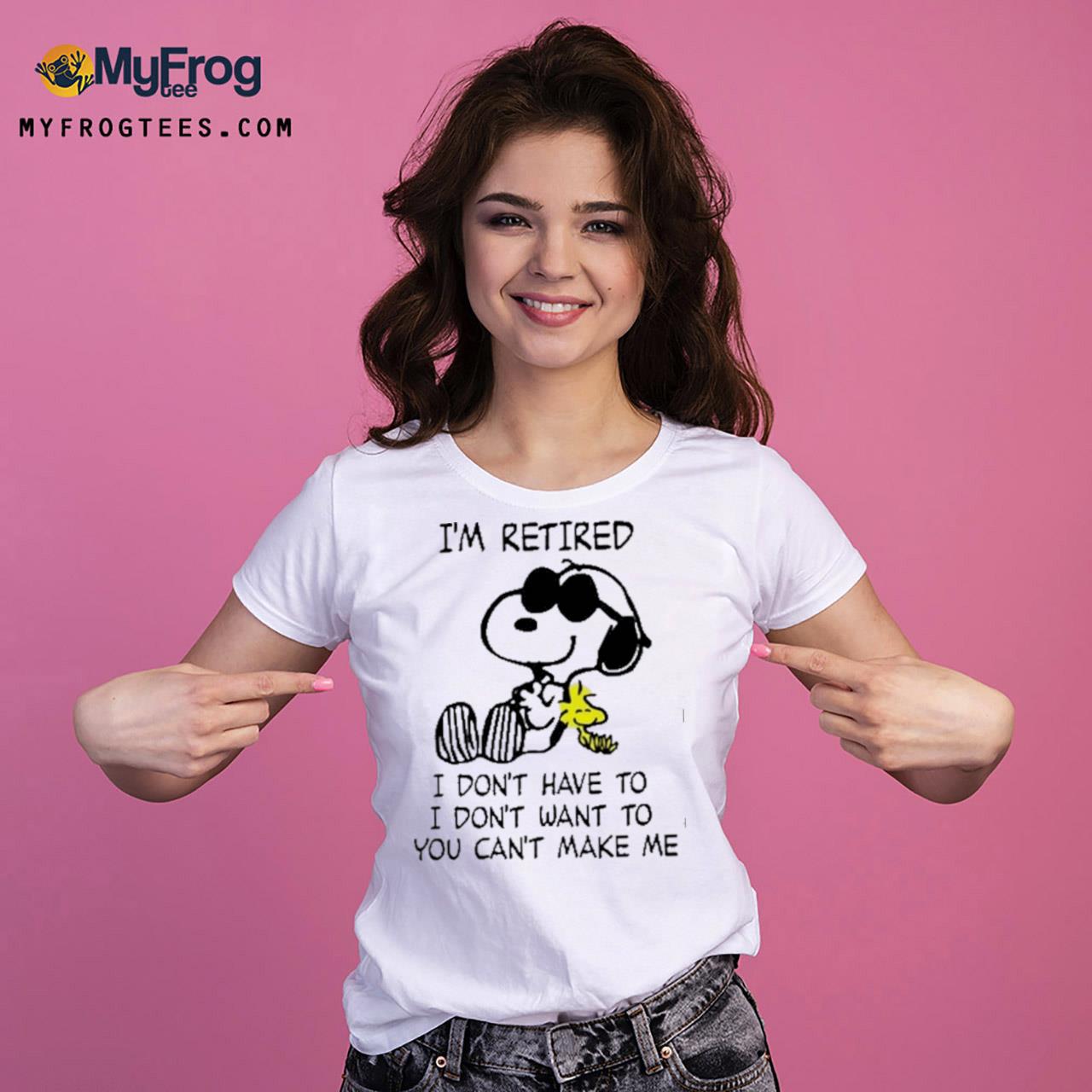 snoopy retired t shirt