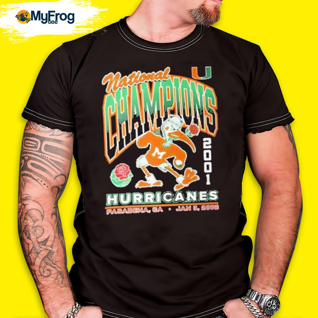Vintage Miami Hurricanes 2001 National Champions Pasadena, Ca Jan 3, 2022  Shirt
