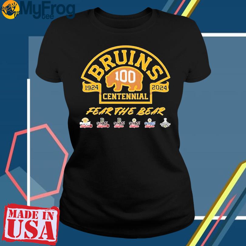 Boston Bruins 1924 2024 100th Centennial Fear the Bear 6X Champs