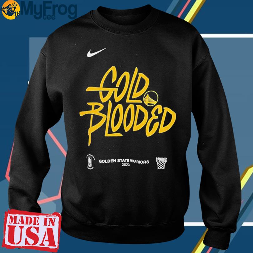 Design Nike golden state warriors gold blooded 2023 NBA playoff T