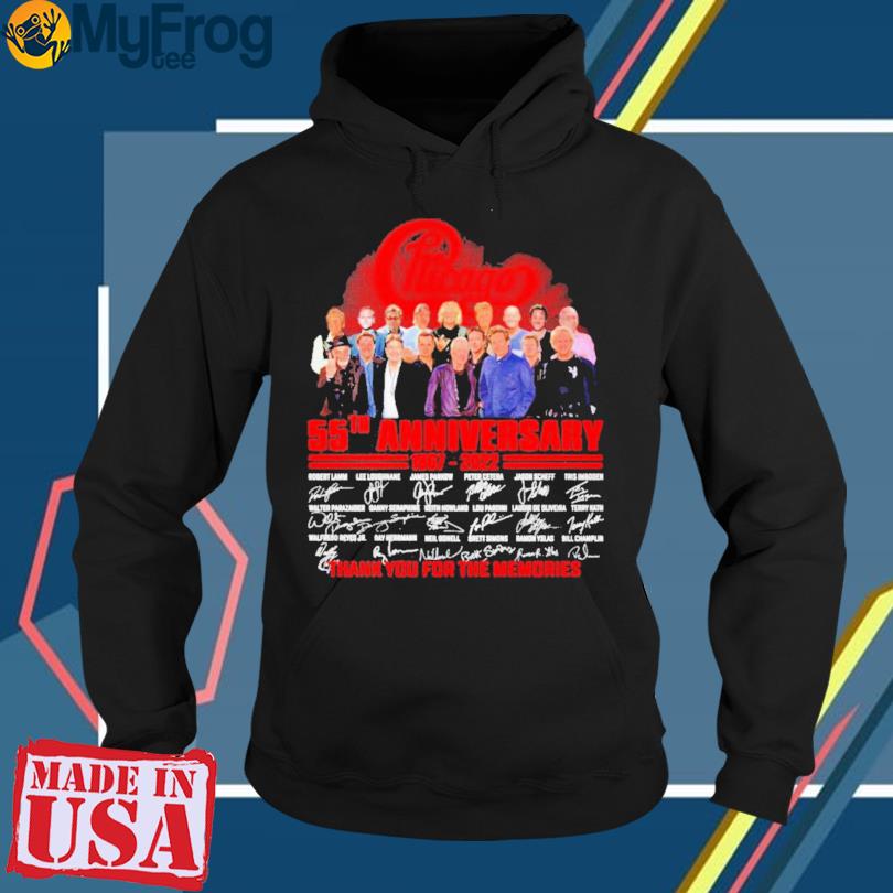 Chicago rock band 55th anniversary 1967 2022 signature 2023 white design  tee shirt, hoodie, sweater, long sleeve and tank top
